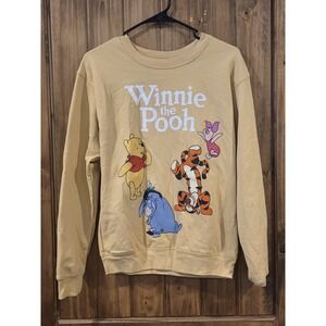 Winnie The Pooh & Friends Sweatshirt Disney Yellow Womens Size Small (3-5)